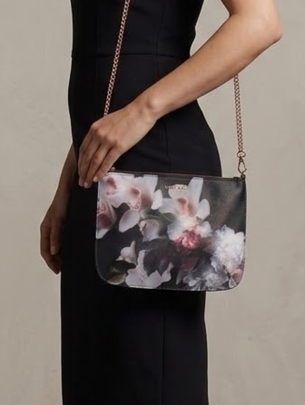 Ted Baker Crossbody XBody Floral Rose Gold Vegan Leather Bag, Feminine Parisian